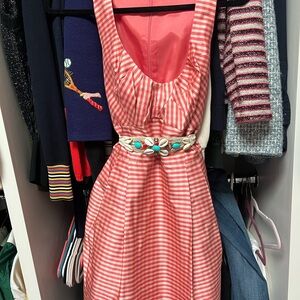 Pristine Nanette Lepore Gingham Fit and Flare Midi Dress